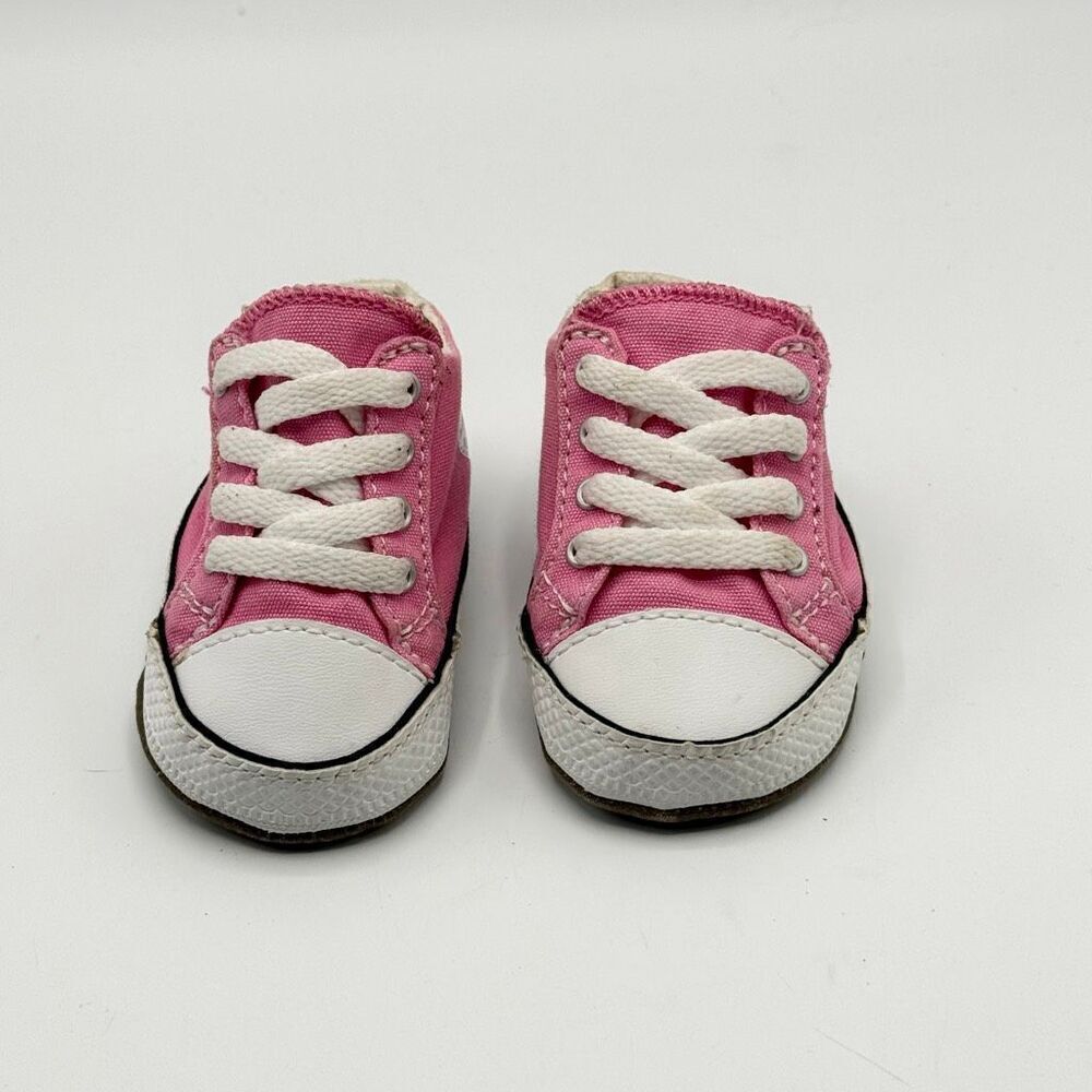 Converse All Star Pink Aplix Crib Shoes - US infant size 1